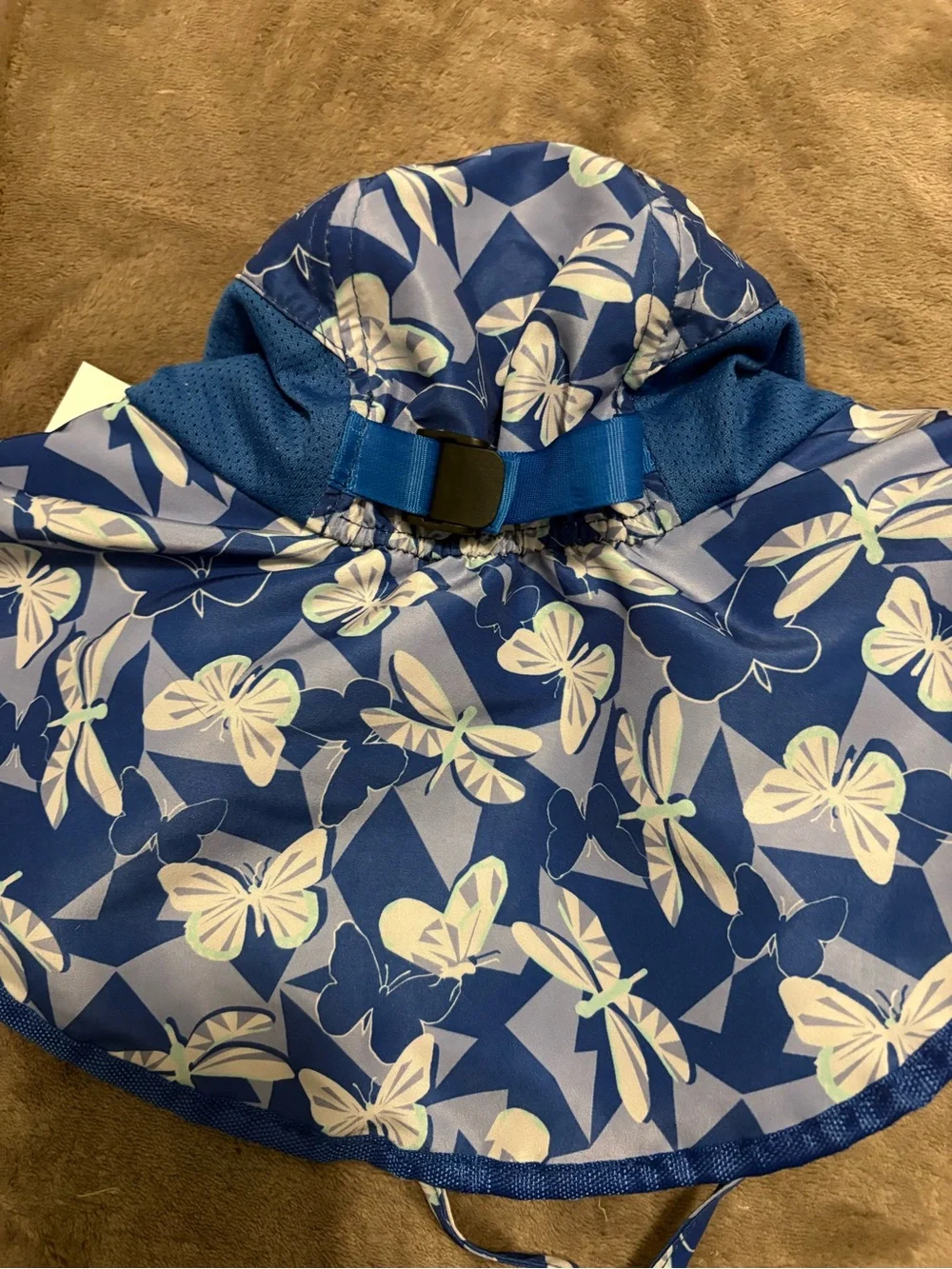 Kids Blue Floral Sun Hat with UPF 30+